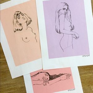Rik Lee Art Prints Set - Left Handed Studies II (Set of 3)